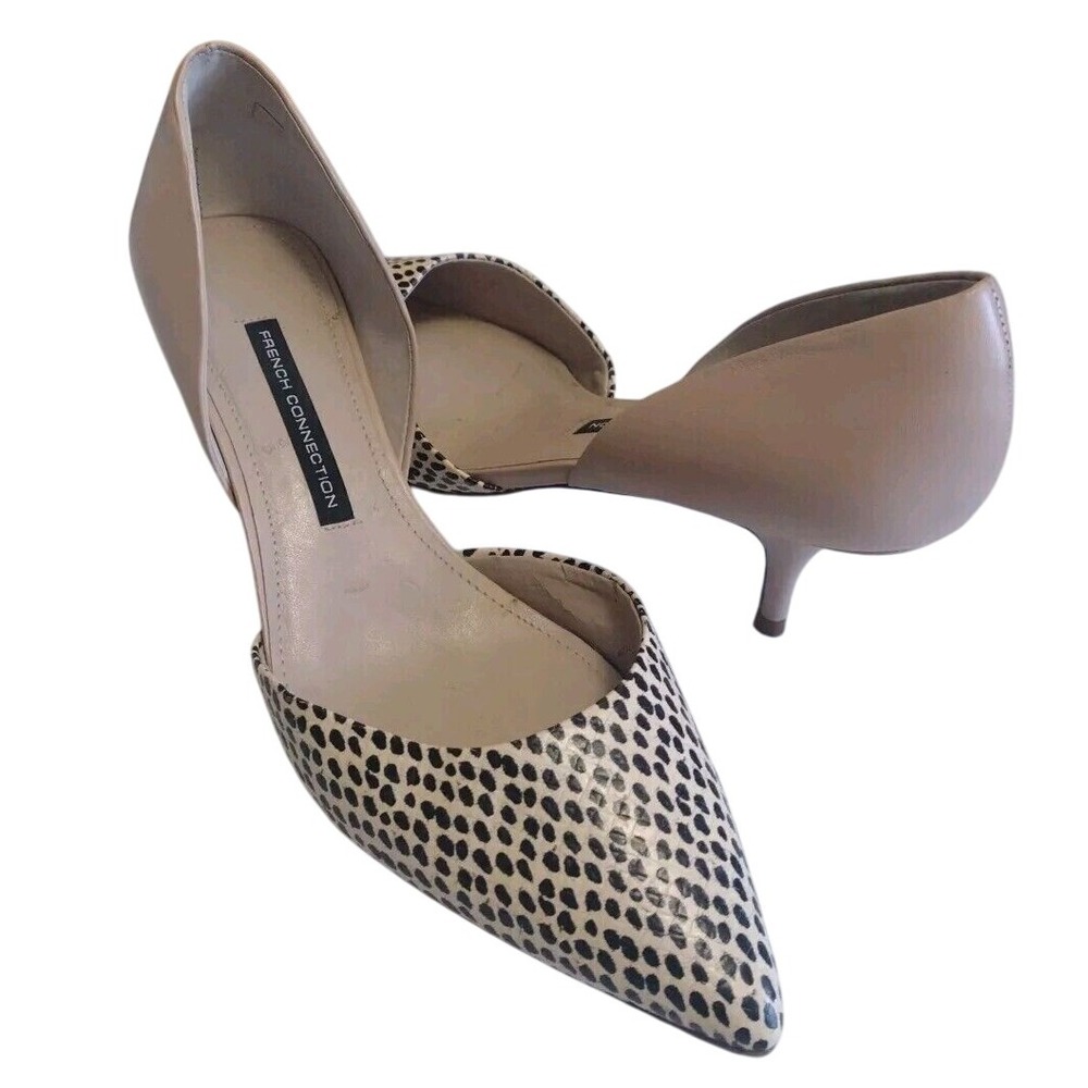 French Connection Women's Shoe Effie M  Size‎ 39.5 Polka Dots Point Tie Slip On